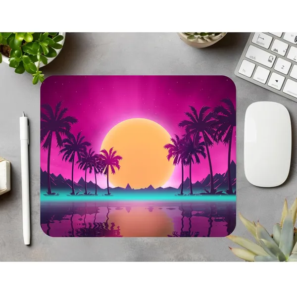 Sunset_Over_Palm_Trees_Synthwave_Printed_Mouse_Pad_Non-Slip_Rubber_Base