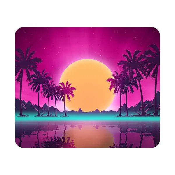 Sunset_Over_Palm_Trees_Synthwave_Printed_Mouse_Pad_Non-Slip_Rubber_Base