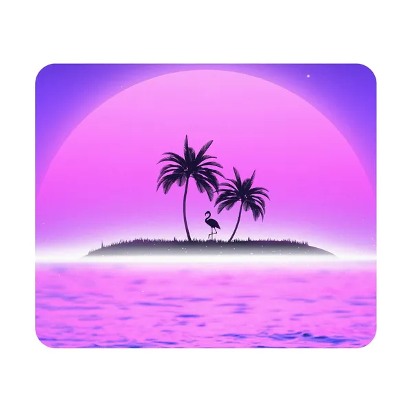 Pink_Purple_Retrowave_Sunset_Printed_Mouse_Pad_Anti-Skid_Rubber_Base