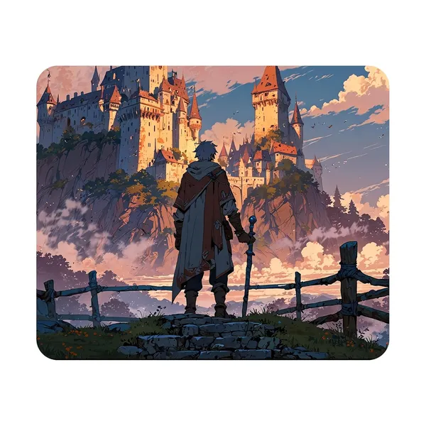 Fantasy_Castle_Warrior_Printed_Non-Slip_Mouse_Pad