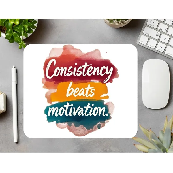 Consistency_Beats_Motivation_Printed_Mouse_Pad_Anti-Skid_Rubber_Base