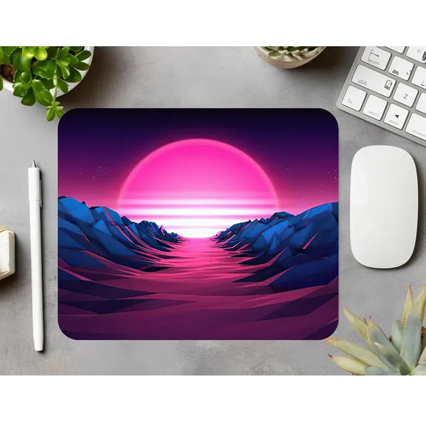 Retrowave_Sunset_Printed_Non-Slip_Rubber_Base_Mouse_Pad_For_Desk