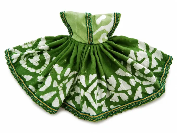 Green_White_Bandhej_Print_Laddu_Gopal_Ghagra_Poshak_Golden_Lace_Border