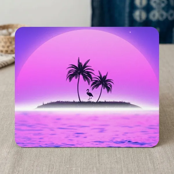 Pink_Purple_Retrowave_Sunset_Printed_Mouse_Pad_Anti-Skid_Rubber_Base