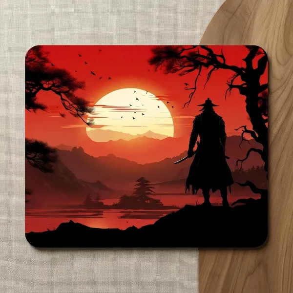 Japanese_Samurai_Red_Moon_Printed_Mouse_Pad_Anti-Skid_Rubber_Base