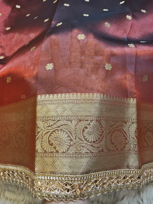 Maroon_Tissue_Silk_Zari_Buti_Lace_Border_Banarasi_Saree_For_Women