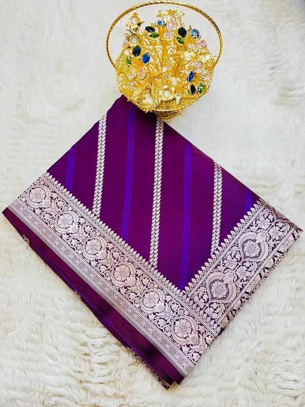 Purple_Mashru_Katan_Silk_Diagonal_Zari_Stripes_Floral_Border_Saree_For_Women