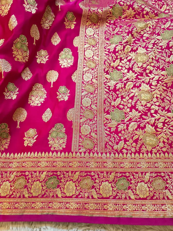 Rani_Pink_Mashru_Katan_Silk_Guldasta_Buti_Zari_Saree_For_Women