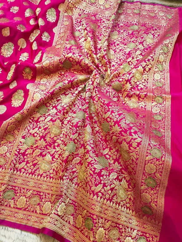 Rani_Pink_Mashru_Katan_Silk_Guldasta_Buti_Zari_Saree_For_Women