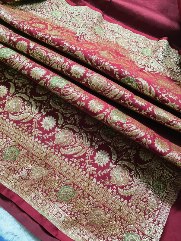 Maroon_Mashru_Katan_Silk_Floral_Jaal_Zari_Banarasi_Saree_For_Women
