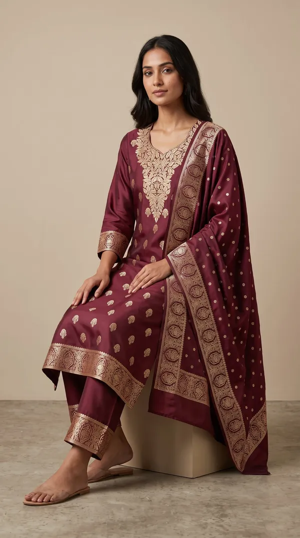 Garnet_Mashru_Katan_Silk_Silver_Paisley_Booti_Unstitched_Suit_For_Women