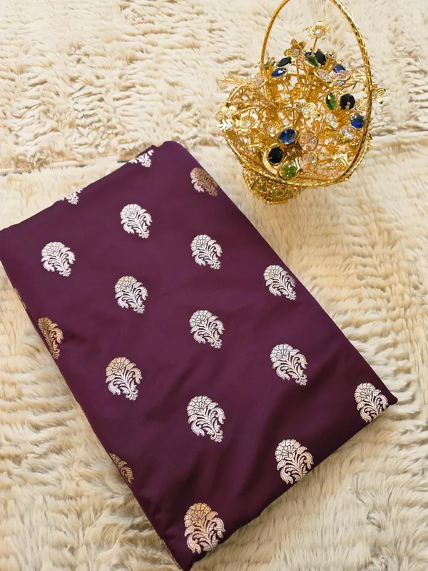 Garnet_Mashru_Katan_Silk_Silver_Paisley_Booti_Unstitched_Suit_For_Women