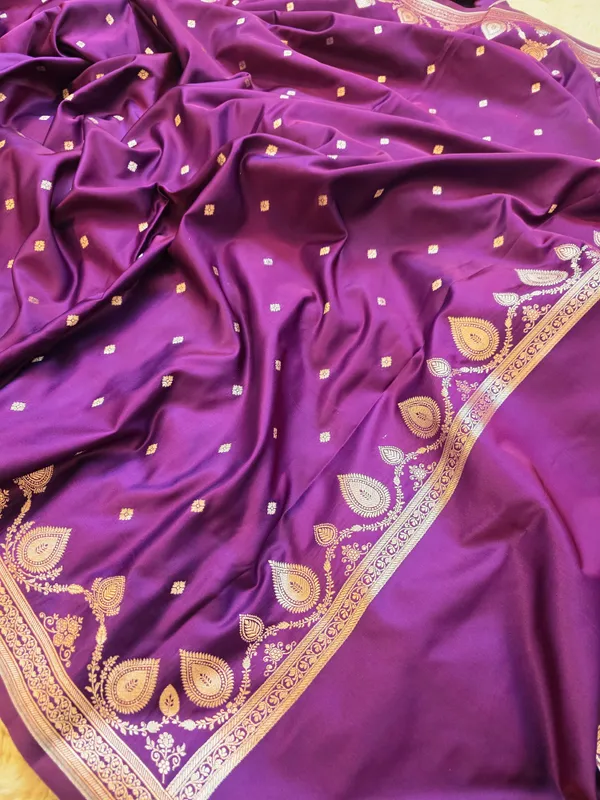 Purple_Mashru_Katan_Silk_Gold_Paisley_Booti_Unstitched_Suit_Set_For_Women