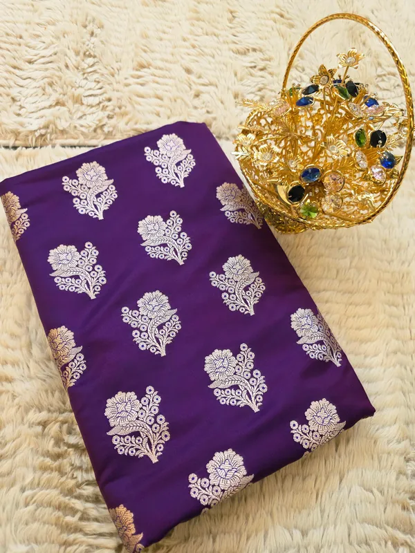 Purple_Mashru_Katan_Silk_Gold_Paisley_Booti_Unstitched_Suit_Set_For_Women