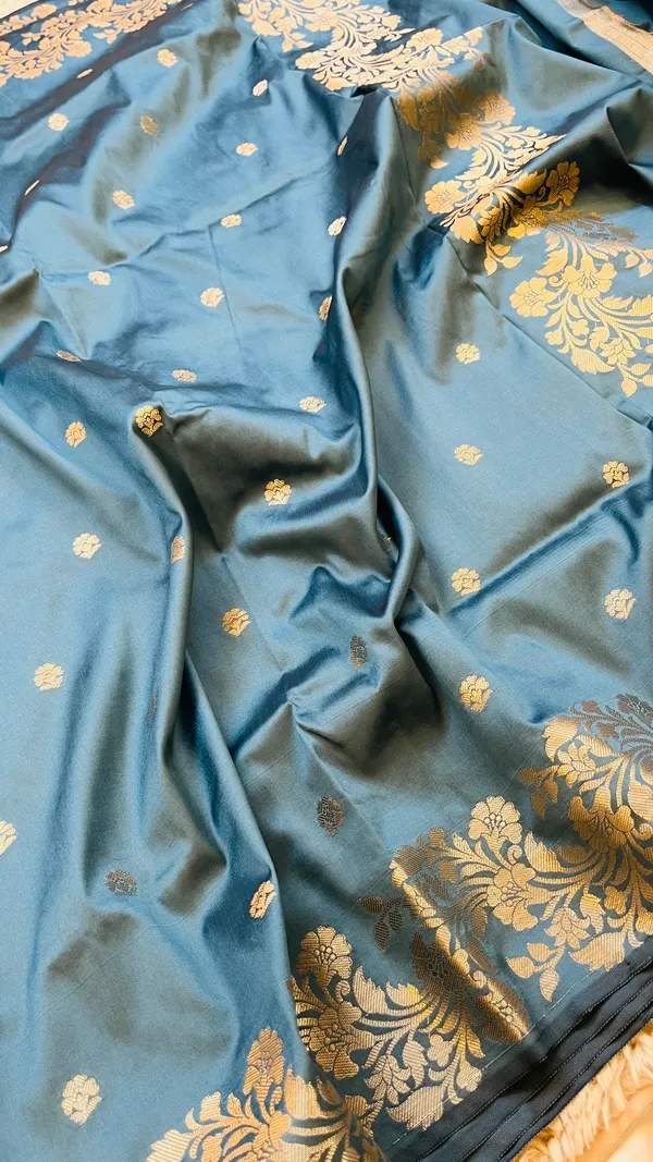 Dark_Aqua_Sea_Green_Banarasi_Semi_Mashru_Silk_Saree_with_Rich_Antique_Gold_Zari_Border