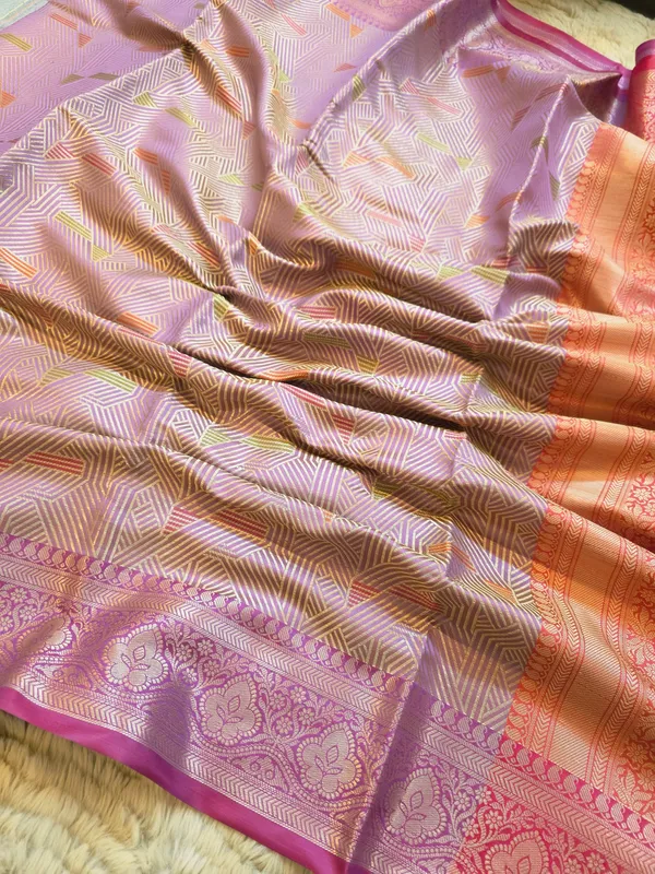 Banarasi_Purple_Semi_Mashru_Silk_Saree_With_Geometric_Design_&_Antique_Gold_Zari_Border