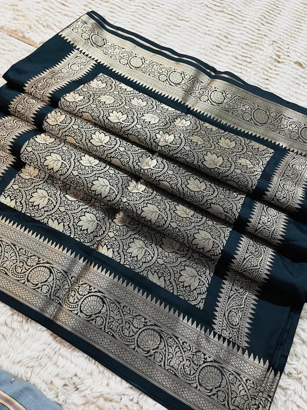Black_Banarasi_Semi_Mashru_Silk_Saree_with_Traditional_Antique_Gold_Zari_Border