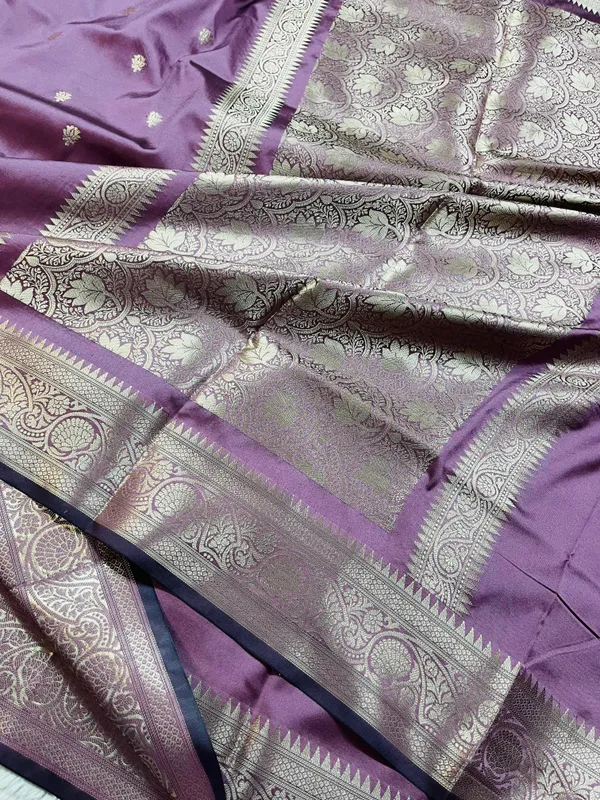 Dark_Pink_Banarasi_Semi_Mashru_Silk_Saree_with_Traditional_Antique_Gold_Zari_Border