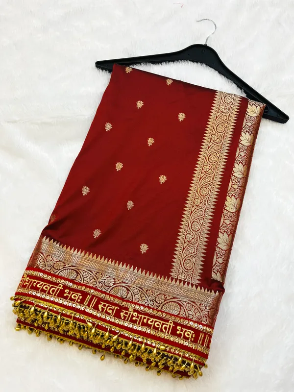 Bridal_Red_Sada_Saubhagyawati_Bhav_Mashru_Katan_Silk_Banarasi_Saree_with_Designer_Lace