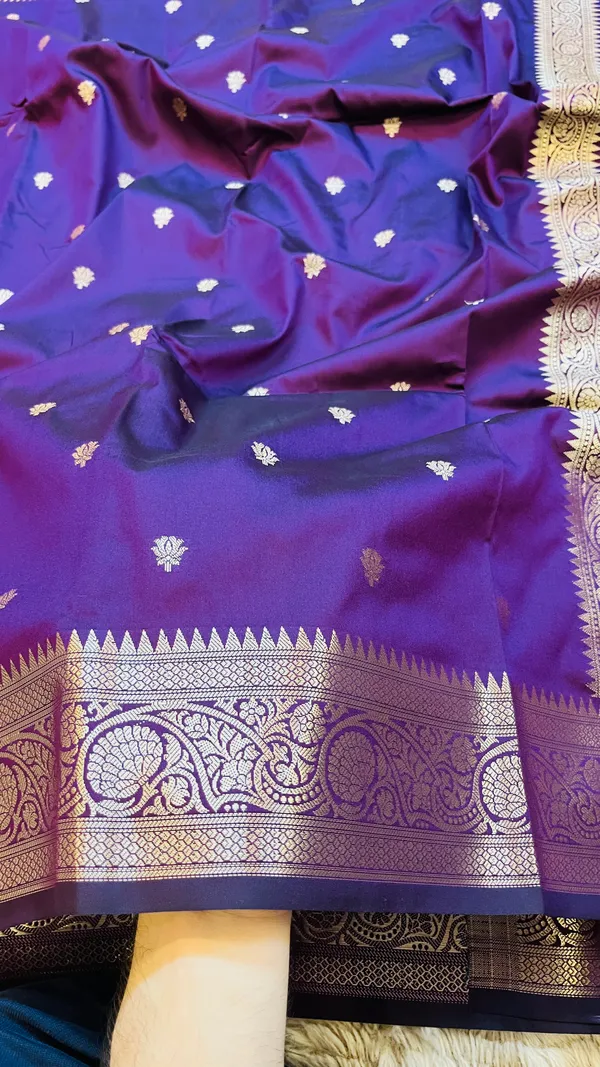 Wine_Banarasi_Semi_Mashru_Silk_Saree_with_Traditional_Antique_Gold_Zari_Border