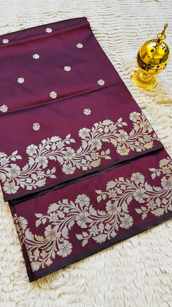 Garnet_Banarasi_Semi_Mashru_Silk_Saree_with_Rich_Antique_Gold_Zari_Border