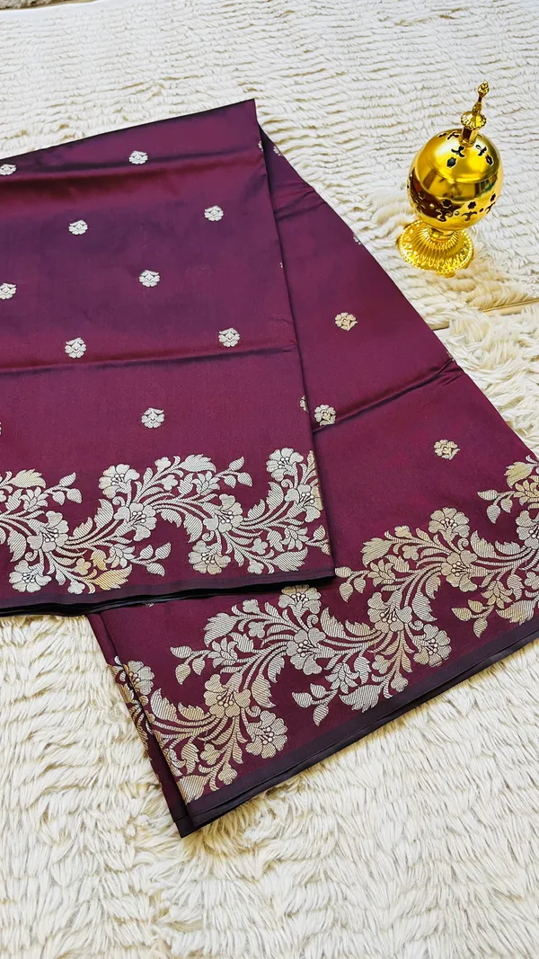 Garnet_Banarasi_Semi_Mashru_Silk_Saree_with_Rich_Antique_Gold_Zari_Border