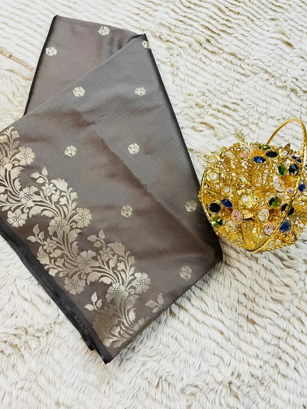 Light_Smoke_Banarasi_Semi_Mashru_Silk_Saree_with_Modern_Antique_Gold_Zari_Border