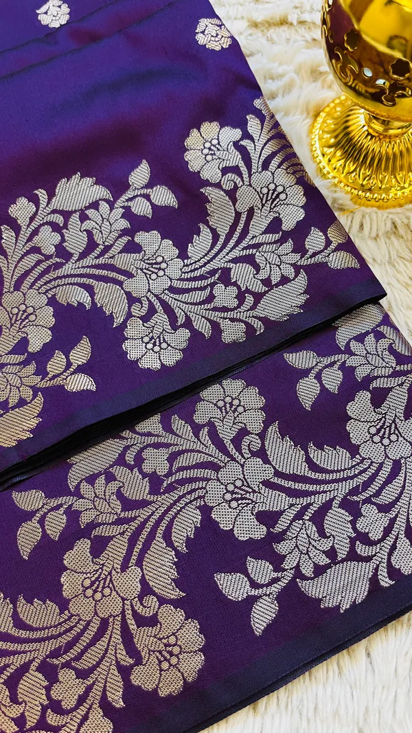 Wine_Banarasi_Semi_Mashru_Silk_Saree_with_Rich_Antique_Gold_Zari_Border