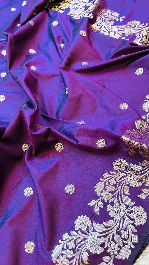 Wine_Banarasi_Semi_Mashru_Silk_Saree_with_Rich_Antique_Gold_Zari_Border