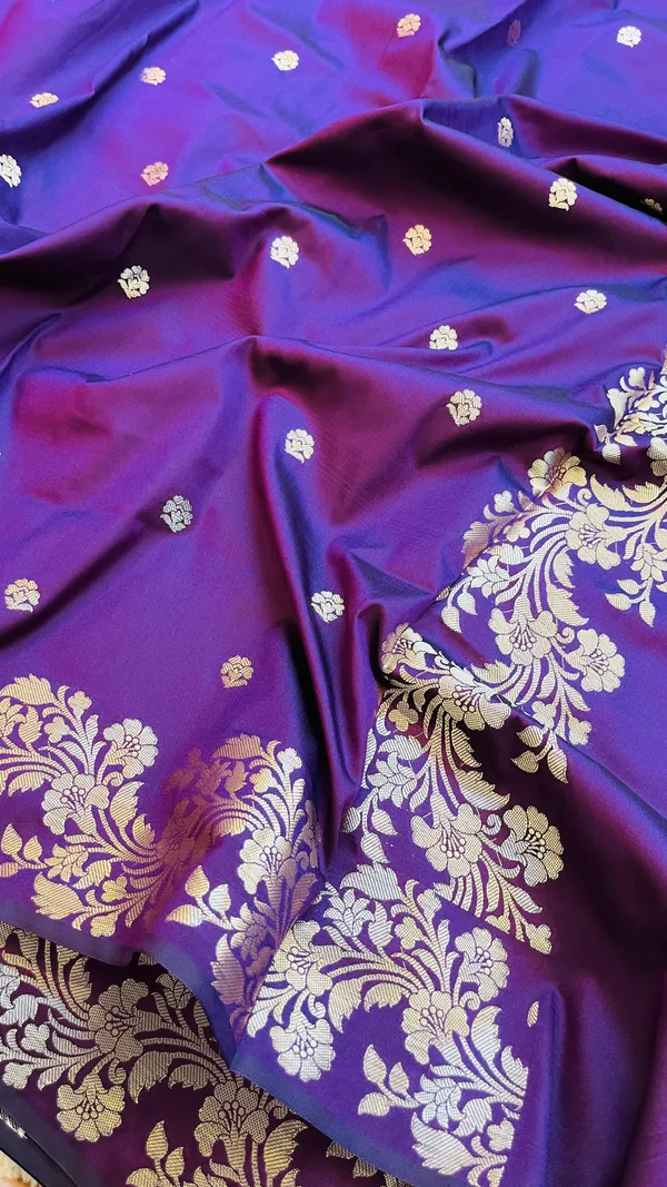 Wine_Banarasi_Semi_Mashru_Silk_Saree_with_Rich_Antique_Gold_Zari_Border