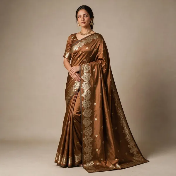 Antique_Copper_Banarasi_Semi_Mashru_Silk_Saree_with_Rich_Antique_Gold_Zari_Border