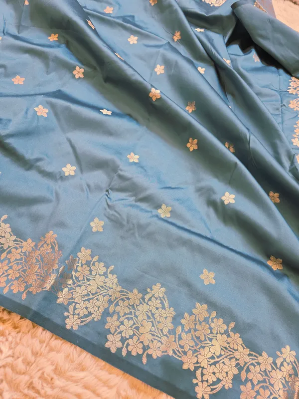 Dark_Aqua_Sea_Green_Banarasi_Semi_Mashru_Silk_Saree_with_Rich_Antique_Gold_Zari_Border