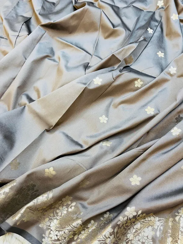Light_Smoke_Banarasi_Semi_Mashru_Silk_Saree_with_Rich_Antique_Gold_Zari_Border
