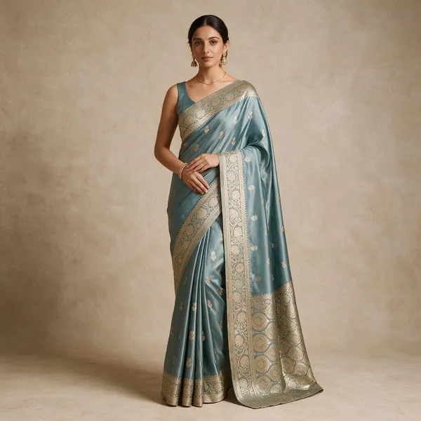 Sky_Blue_Mashru_Katan_Silk_Silver_Zari_Banarasi_Saree_For_Women