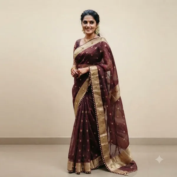 Maroon_Viral_Ghungroo_Tissue_Silk_Banarasi_Saree