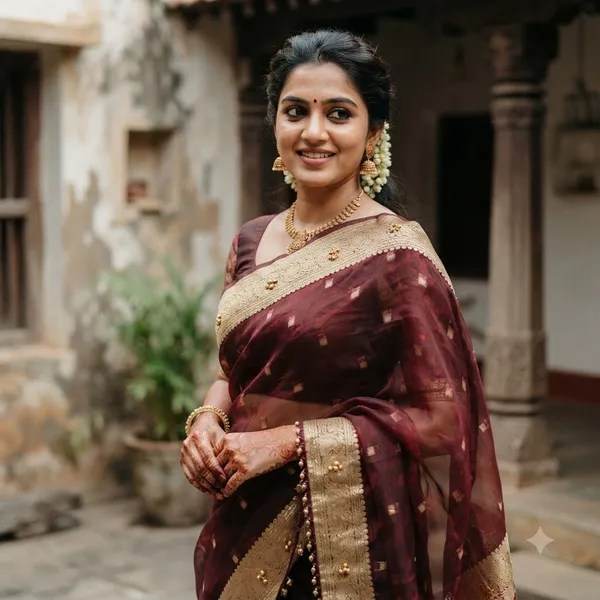Maroon_Viral_Ghungroo_Tissue_Silk_Banarasi_Saree