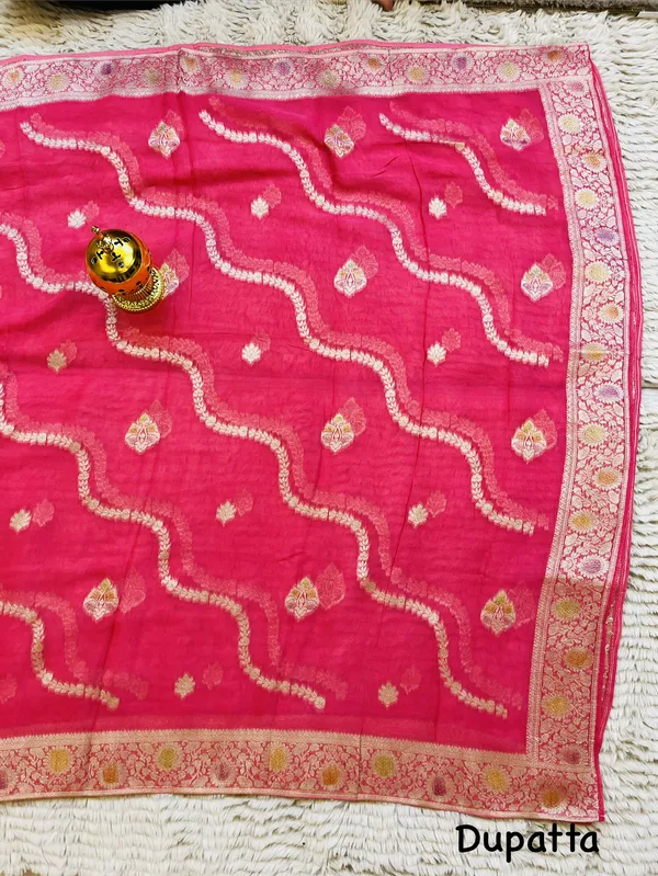 Rani_Pink_Banarasi_Georgette_Silk_Unstitched_Suit_Set_For_Women