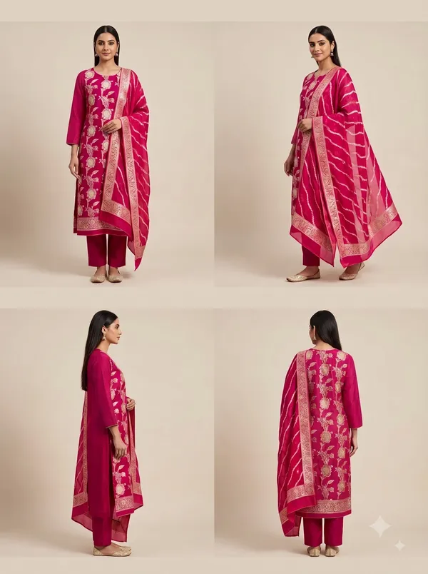 Rani_Pink_Banarasi_Georgette_Silk_Unstitched_Suit_Set_For_Women