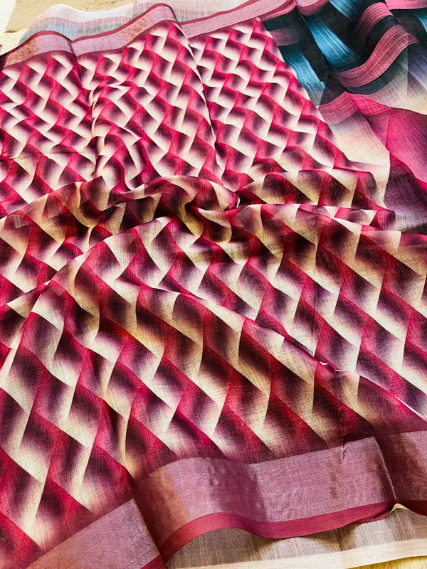 Black_Banarasi_Linen_Cotton_Saree_with_Geometric_Abstract_Digital_Print