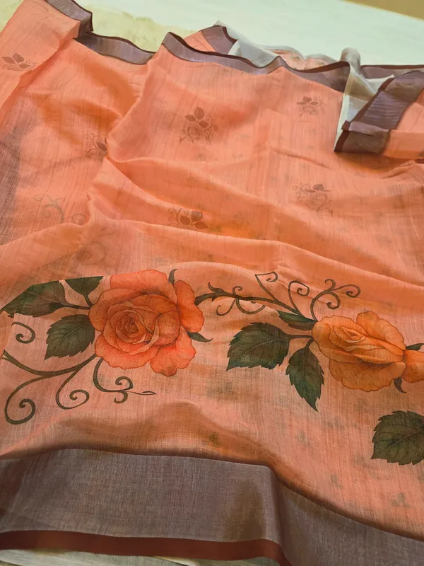 Dusty_Pink__Banarasi_Linen_Cotton_Saree_with_Elegant_Floral_Digital_Print