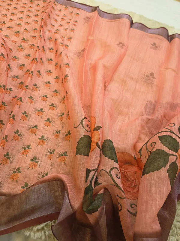 Dusty_Pink__Banarasi_Linen_Cotton_Saree_with_Elegant_Floral_Digital_Print