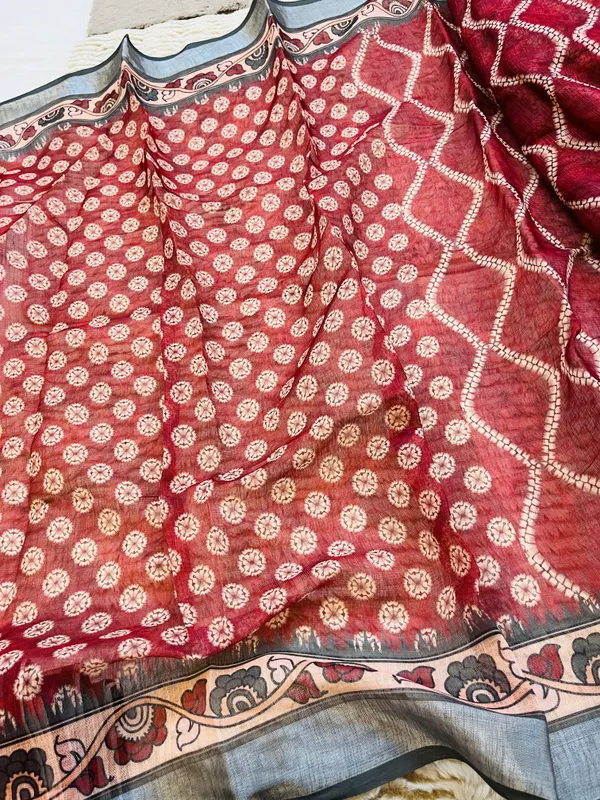 Maroon__Banarasi_Linen_Cotton_Saree_with_Elegant_Floral_Digital_Print