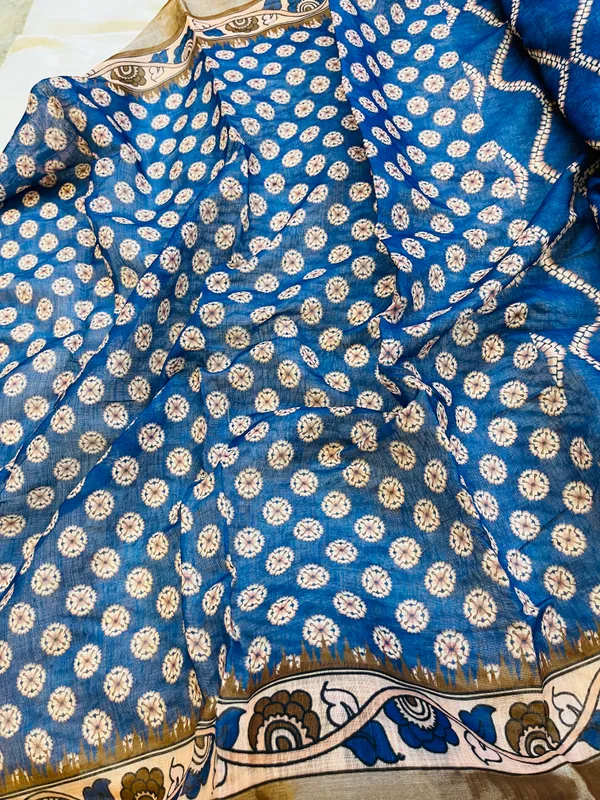 Royal_Blue__Banarasi_Linen_Cotton_Saree_with_Elegant_Floral_Digital_Print