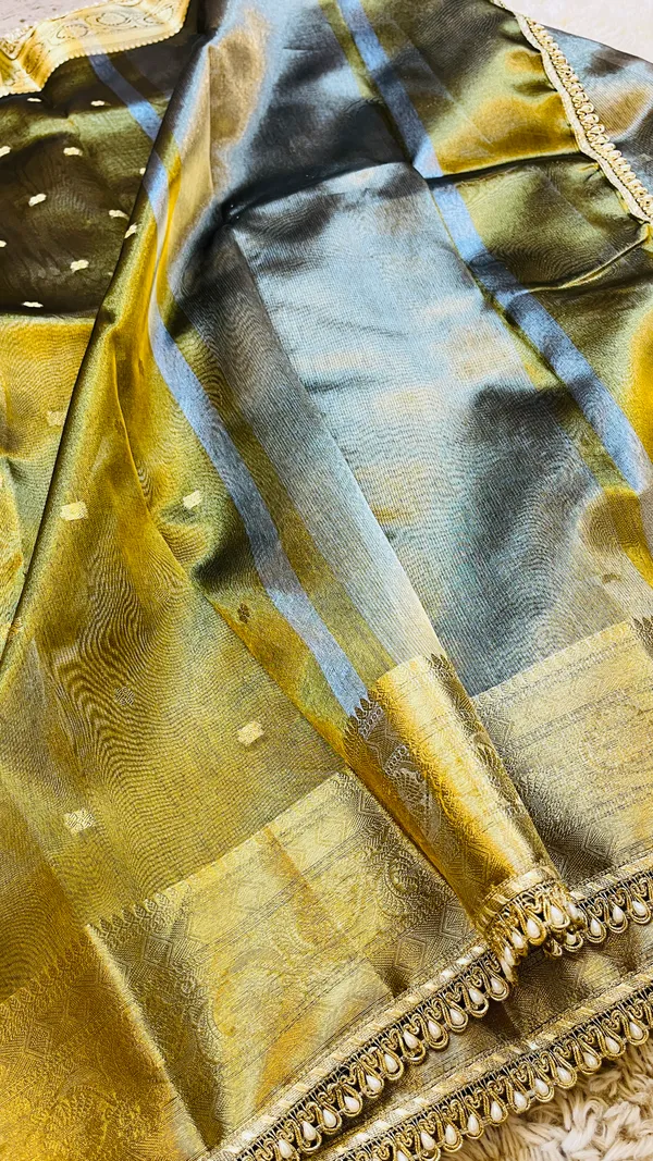 Olive_Tissue_Silk_Zari_Buti_Lace_Border_Banarasi_Saree_For_Women