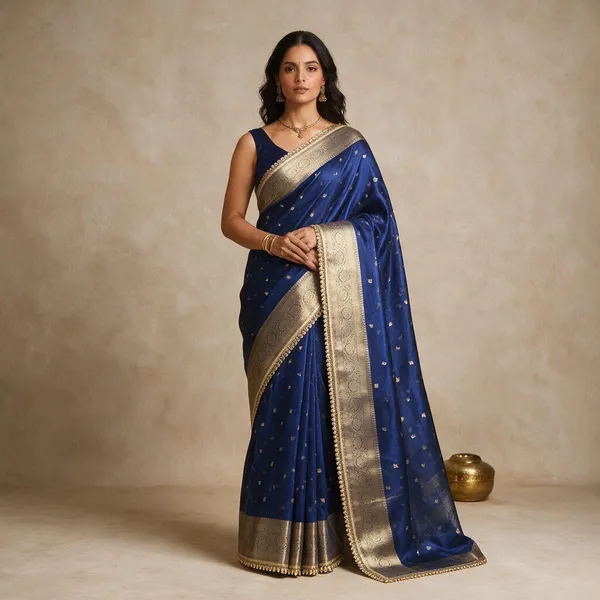 Royal_Blue_Tissue_Silk_Zari_Buti_Lace_Border_Banarasi_Saree_For_Women