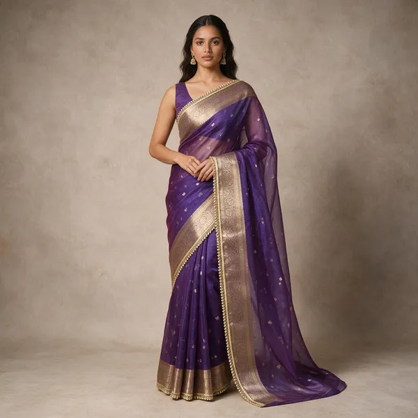 Violet_Tissue_Silk_Zari_Buti_Lace_Border_Banarasi_Saree_For_Women