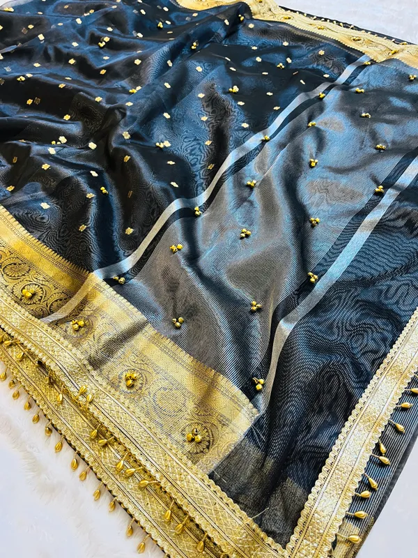Black_Viral_Ghungroo_Tissue_Silk_Banarasi_Saree