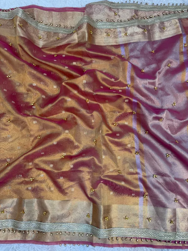 Dhoop-Chhaon_Rose_Gold_Viral_Ghungroo_Tissue_Silk_Banarasi_Saree