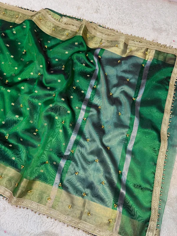 Emerald_Green_Viral_Ghungroo_Tissue_Silk_Banarasi_Saree