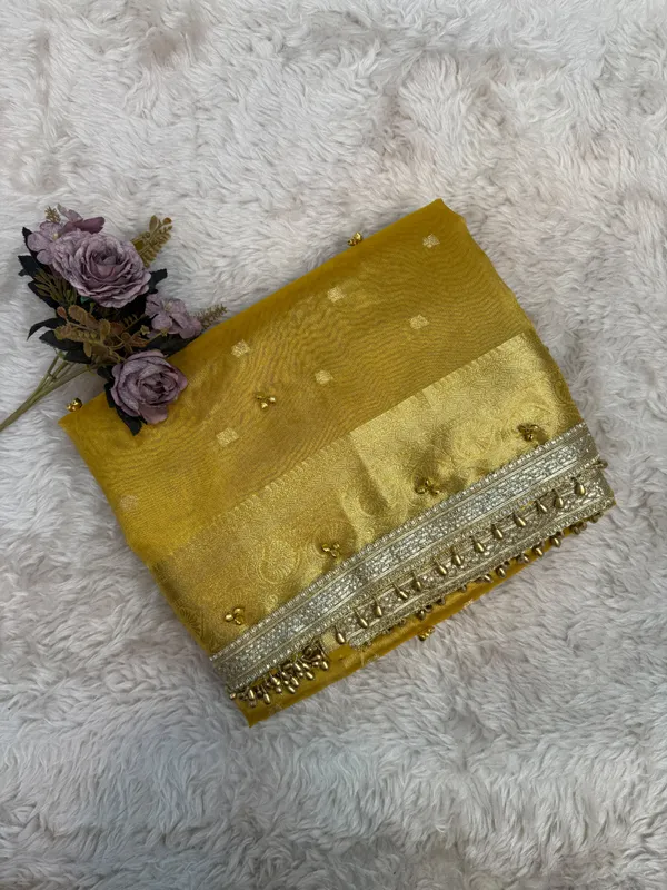 Mustard_Viral_Ghungroo_Tissue_Silk_Banarasi_Saree
